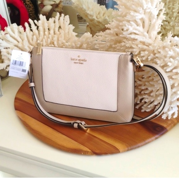 kate spade Handbags - ♠️NWT♠️ Kate Spade Light Sand Color block Lena KH444 Crossbody Bag